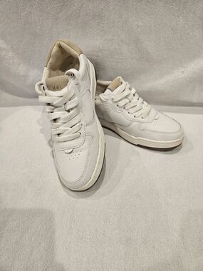 Madewell Shoes Womens 7 M Court Sneakers White Leather Lace Up Round Toe